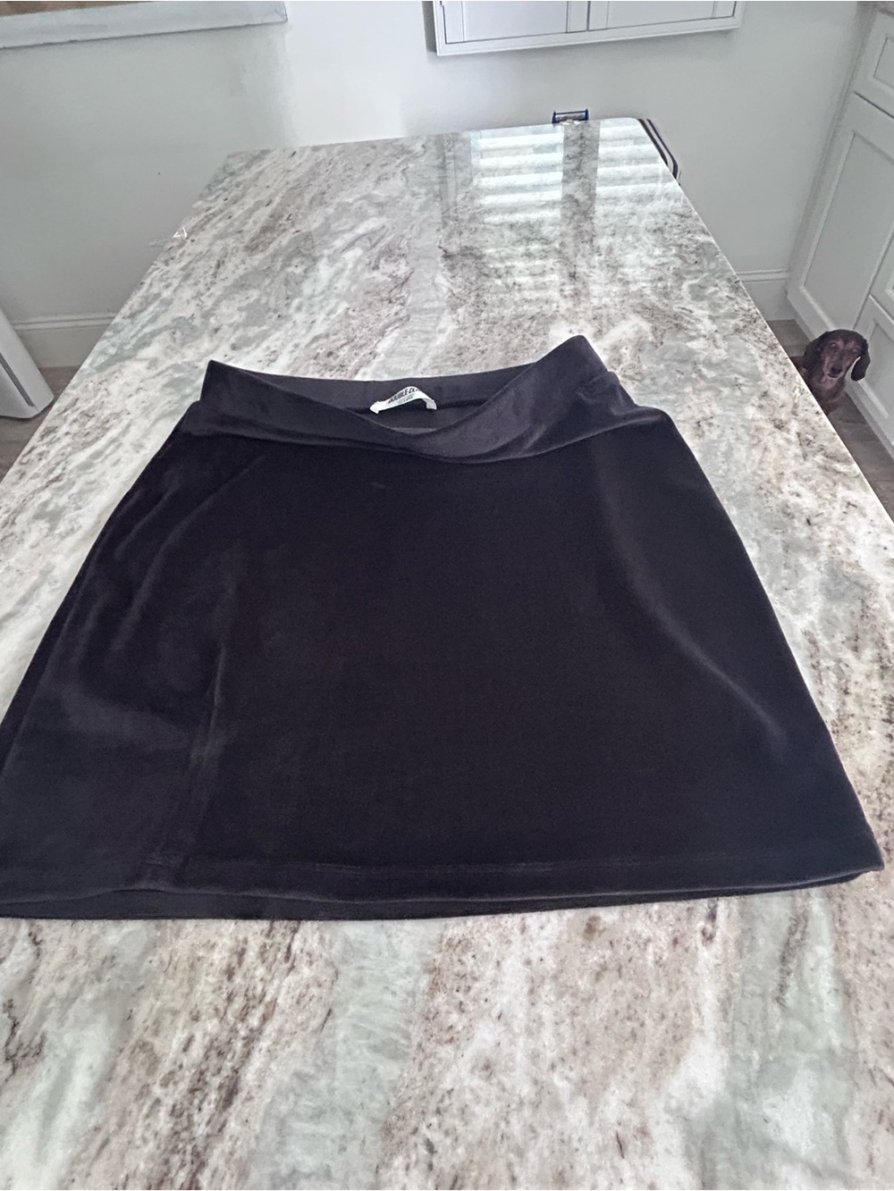 Women's Black Velvet Mini Skirt stretchy